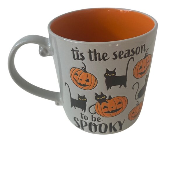 Tis The Season To Be Spooky Halloween Mug Black Cats Pumpkins Catch All Storage - Picture 3 of 6